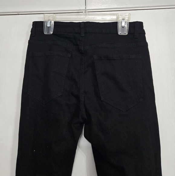 Unbranded Men's Black Distressed Jeans with Green Accents Sz 30 - Picture 4 of 10